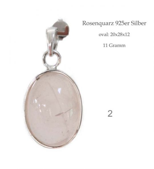 Majestätischer Edelsteinanhänger Rosenquarz in 925er Silber