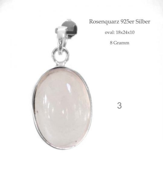 Majestätischer Edelsteinanhänger Rosenquarz in 925er Silber