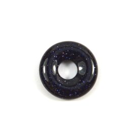 dunkelblauer glitzernder Blaufluss Donut 20 mm
