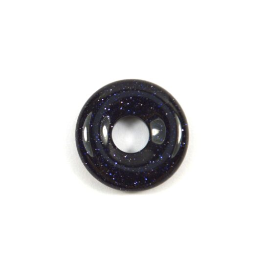 dunkelblauer glitzernder Blaufluss Donut 20 mm