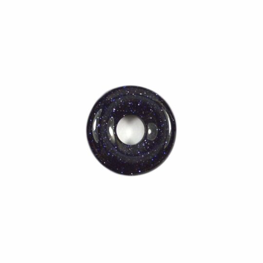 dunkelblauer glitzernder Blaufluss Donut 20 mm