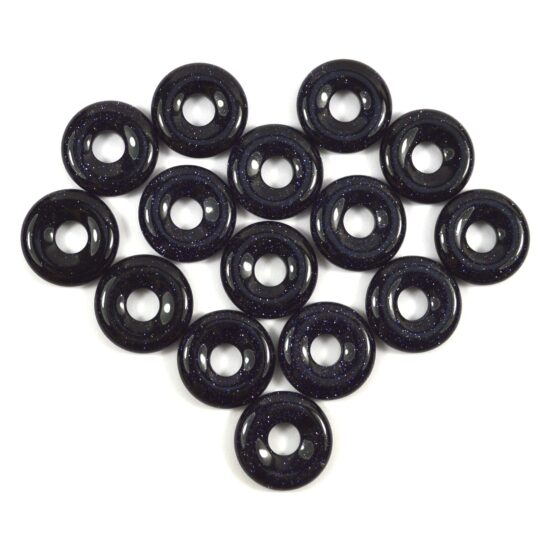 dunkelblauer glitzernder Blaufluss Donut 20 mm