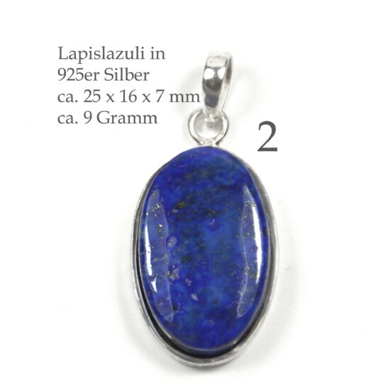 blauer Anhänger Lapislazuli in 925er Silber