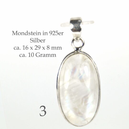Feiner Mondstein Edelsteinanhänger in 925er Silber