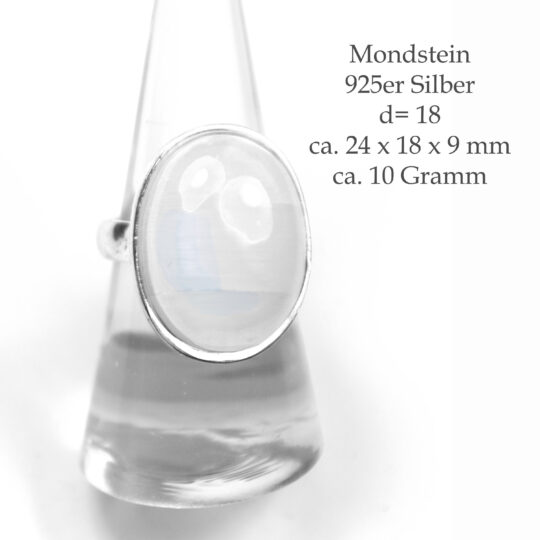 schimmernder Silberring Mondstein