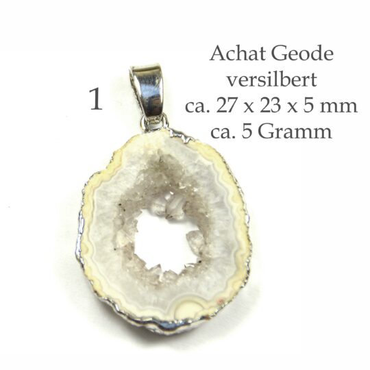 Anhänger Achat Geode versilbert