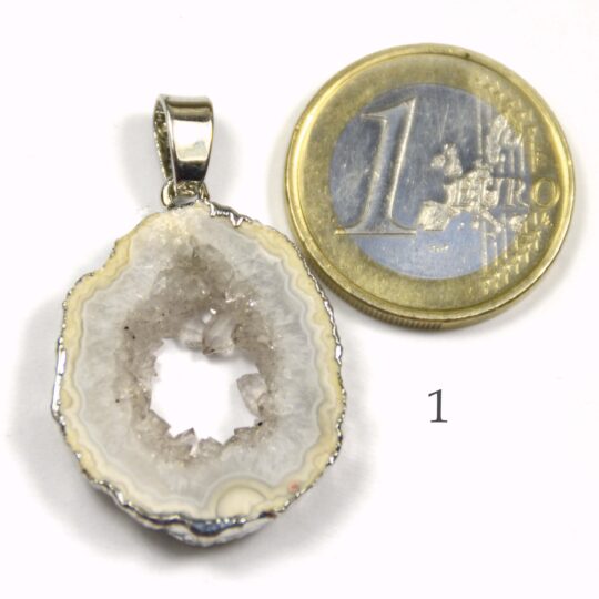 Anhänger Achat Geode versilbert