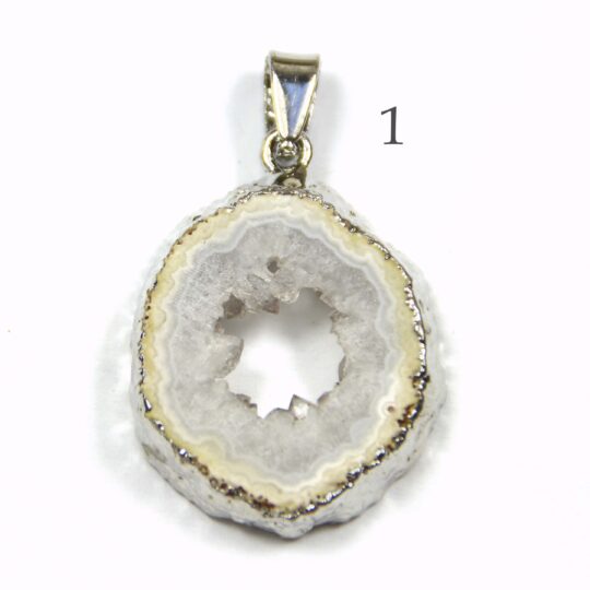 Anhänger Achat Geode versilbert