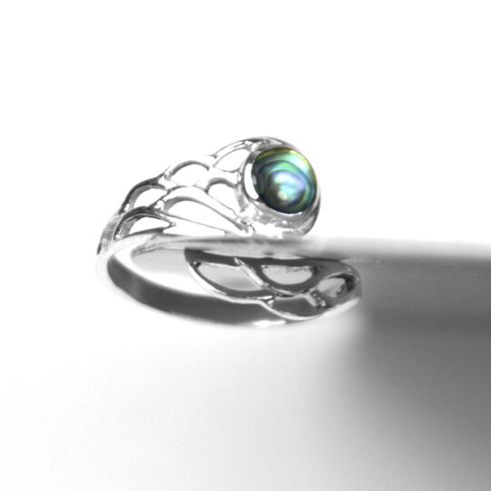 Abalone Silberring Flügel offen