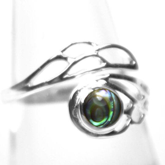 Abalone Silberring Flügel offen
