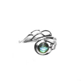 Abalone Silberring Flügel offen