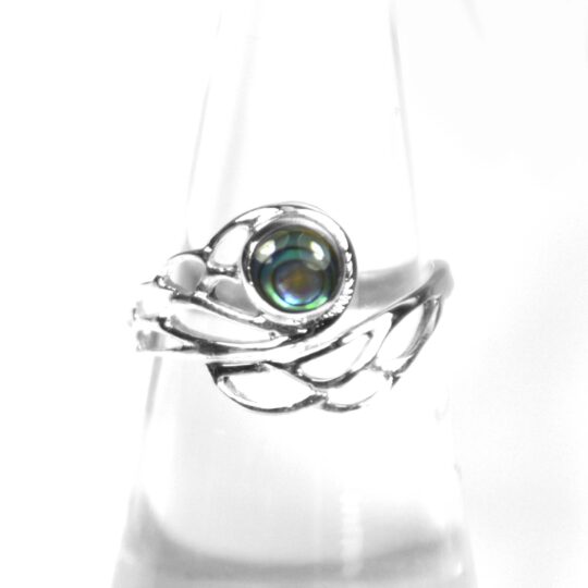 Abalone Silberring Flügel offen