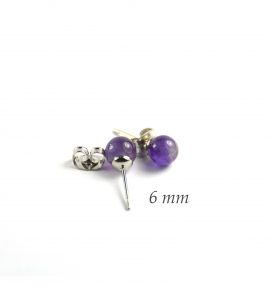 Kugelohrstecker Amethyst 6 mm offen und geschlossen