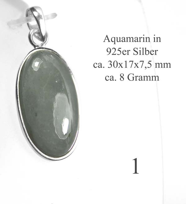 Aquamarin Edelsteinanhänger in Silber Einzelstück 1