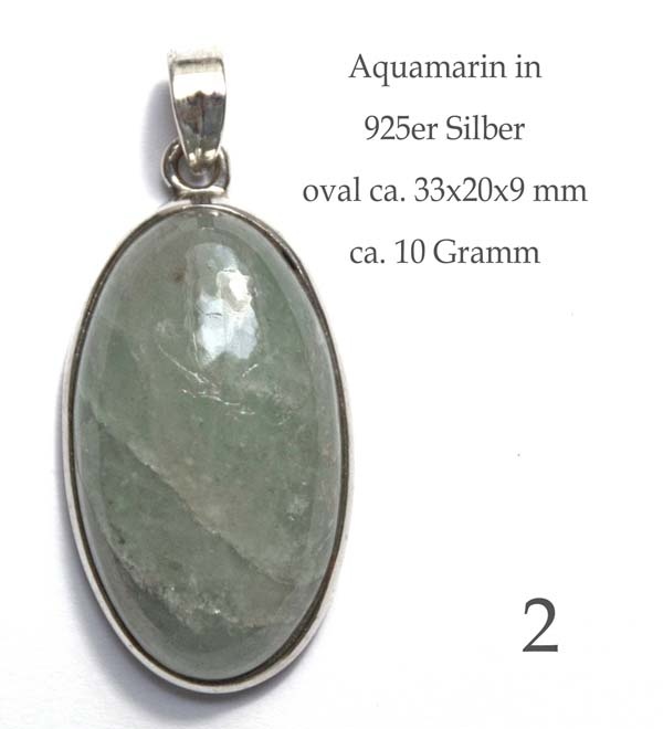Aquamarin Edelsteinanhänger in Silber Einzelstück 2