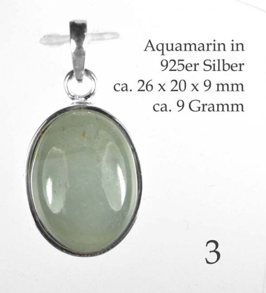 Exquisiter Edelsteinanhänger Aquamarin in 925er Silber