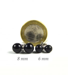 Kugelstecker Schörl 925er Silber 6 und 8 mm