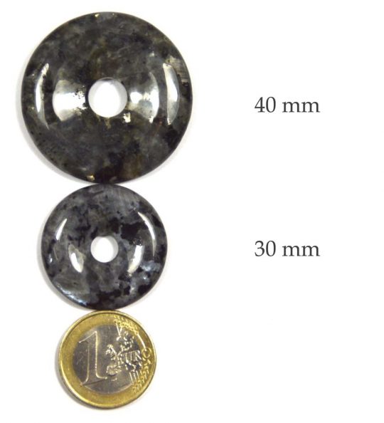 Larvikit Granit Donut Durchmesser ca. 3 cm Bohrung ca. 6 mm