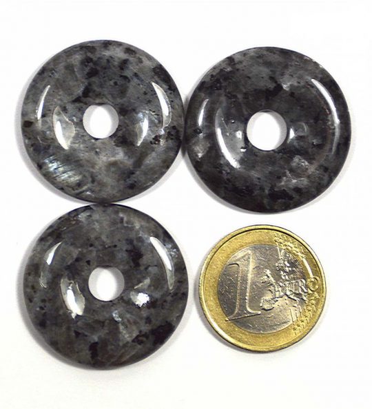 Larvikit Granit Donut Durchmesser ca. 3 cm Bohrung ca. 6 mm