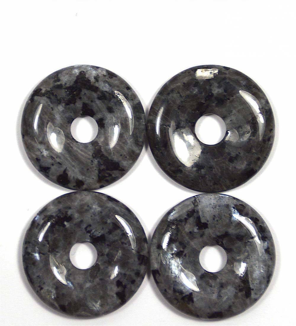 Larvikit Granit Donut 30 mm vier Unikate