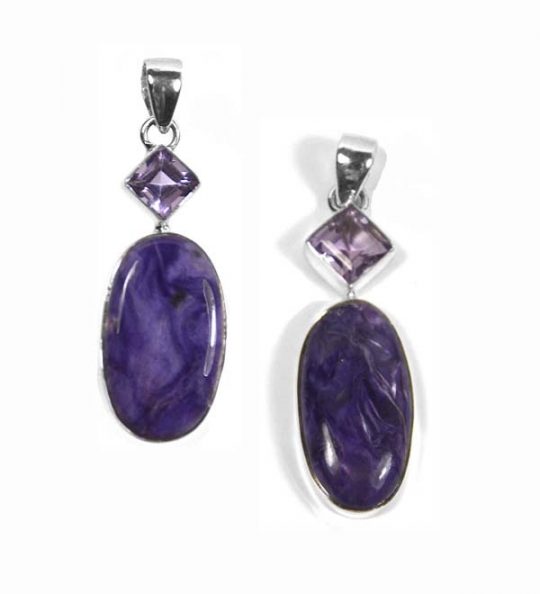 Charoit und Amethyst in 925er Silber