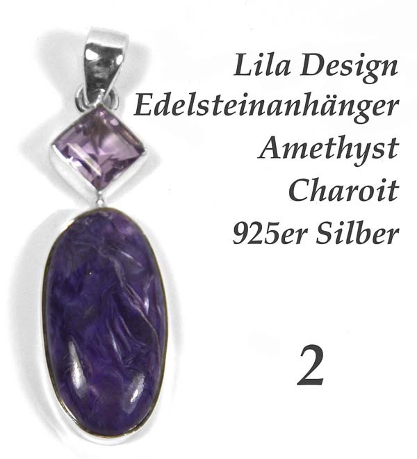 Lila Design Edelsteinanhänger ab