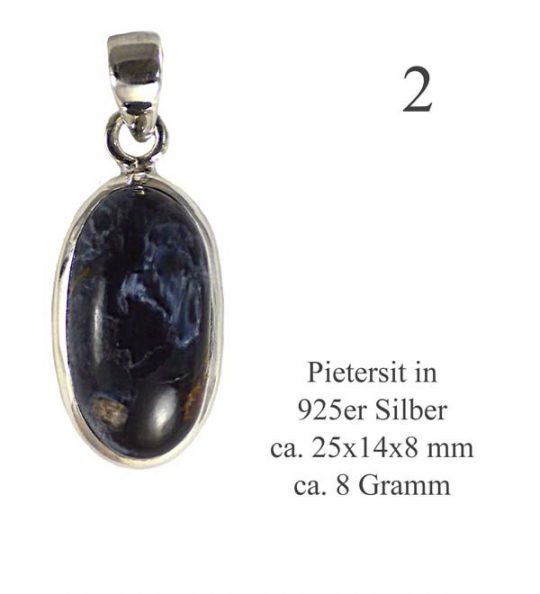 Schöner Edelsteinanhänger Pietersit in 925er Silber