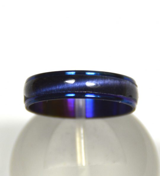 Ring Edelstahl Kunstharz blau Breite ca. 6 mm