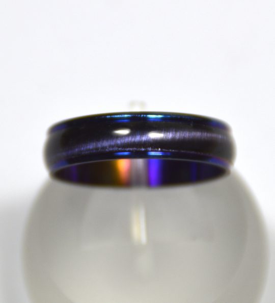 Ring Edelstahl Kunstharz blau Breite ca. 6 mm