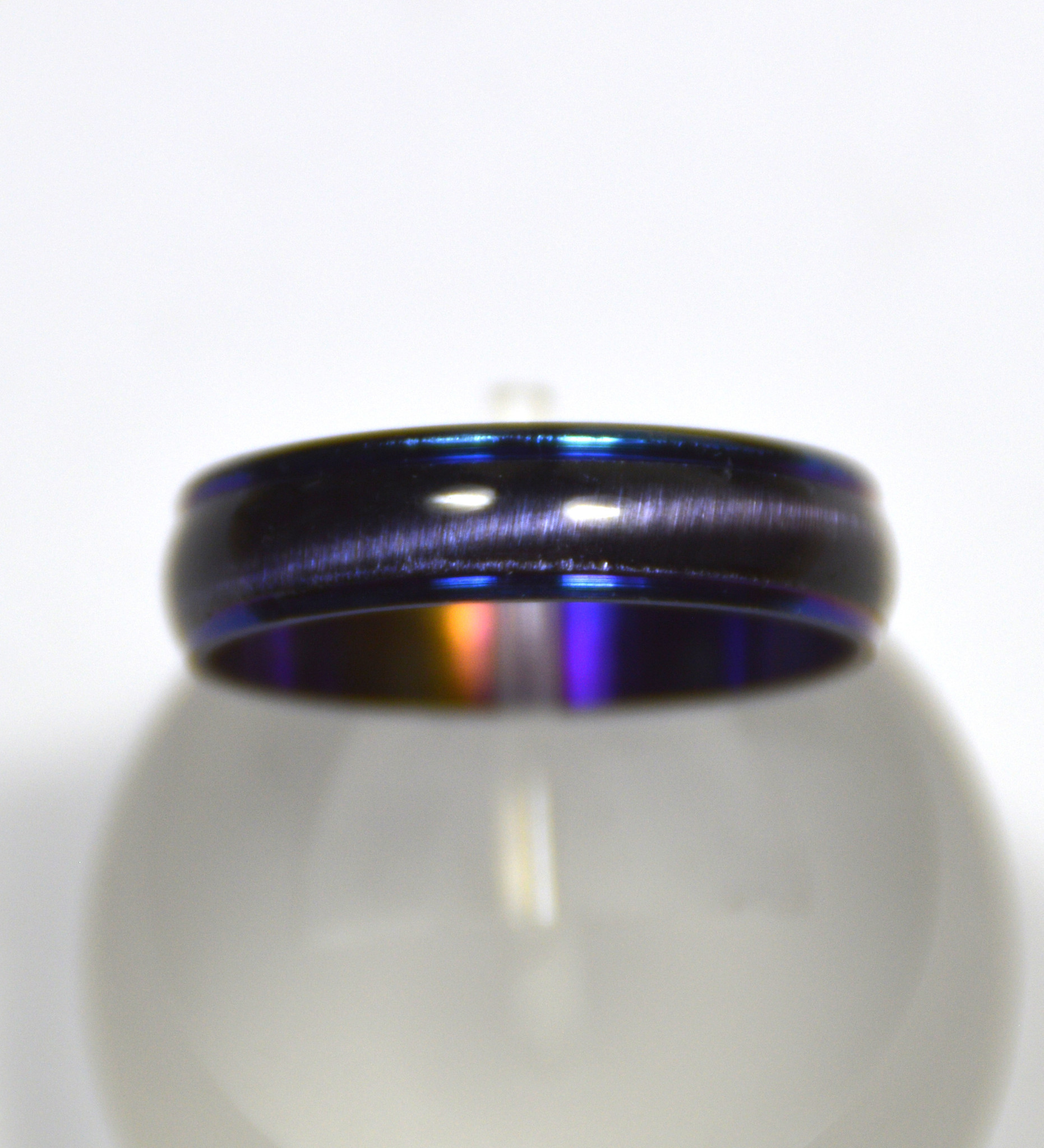 Ring Edelstahl Kunstharz blau