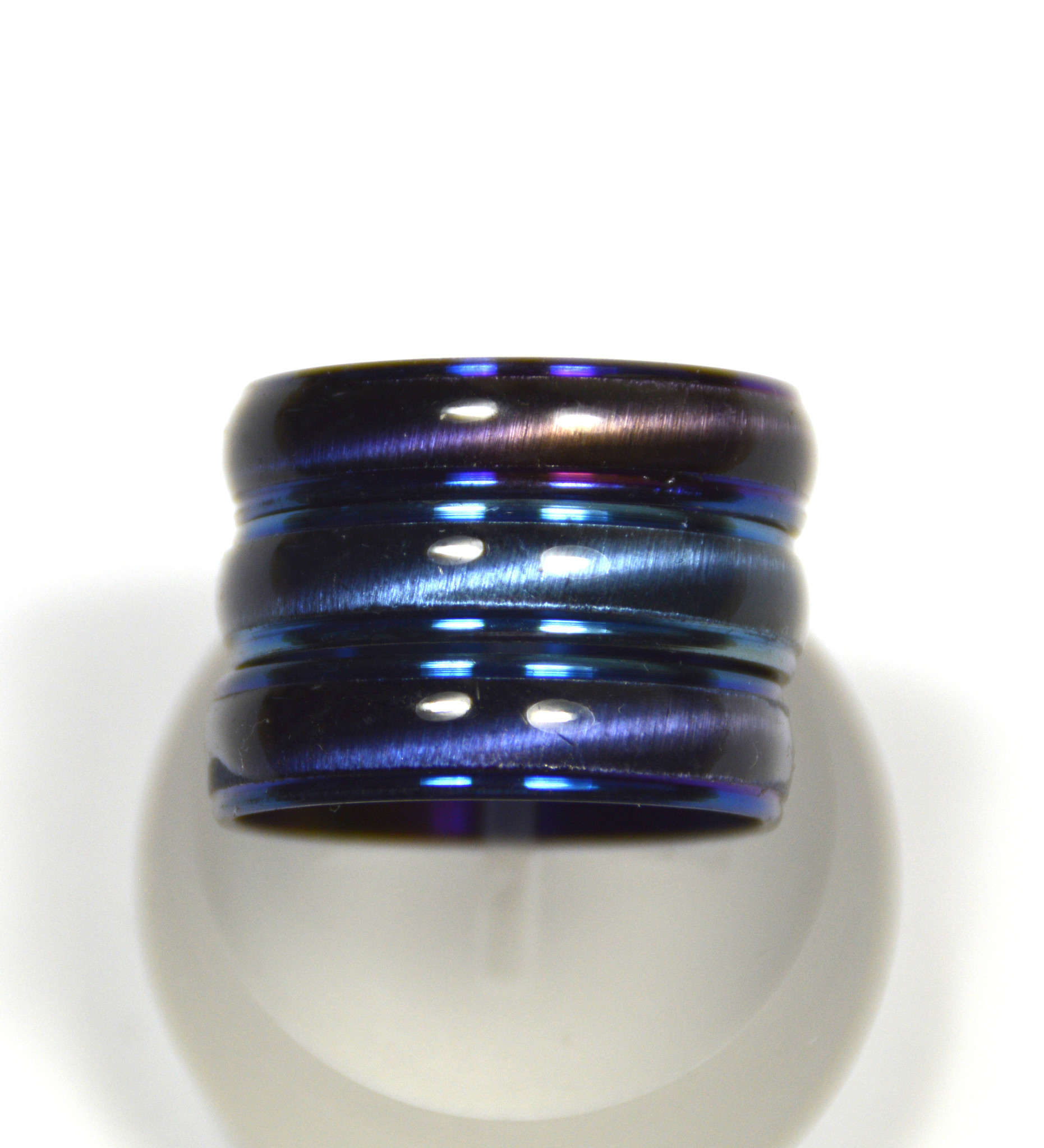 Ring Edelstahl Kunstharz blau