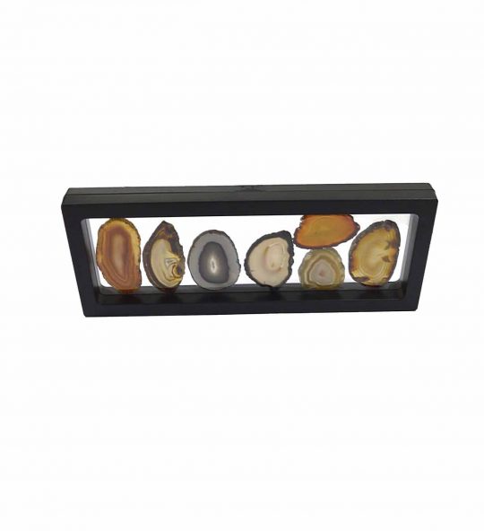 Achatscheiben Schaukasten - Schaurahmen mit Naturachatscheiben