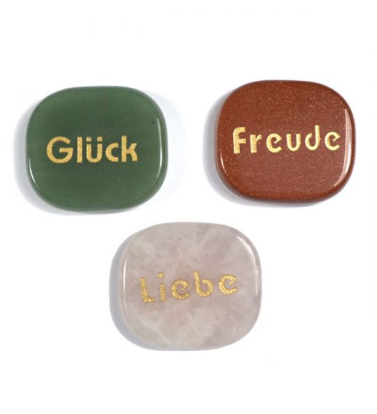 Handschmeichler Freude, Liebe, Glück in verschiedenen Edelsteinsorten