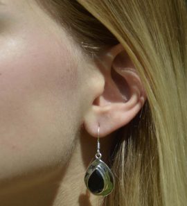 Spinell Ohrhänger facettiert Silberrahmen