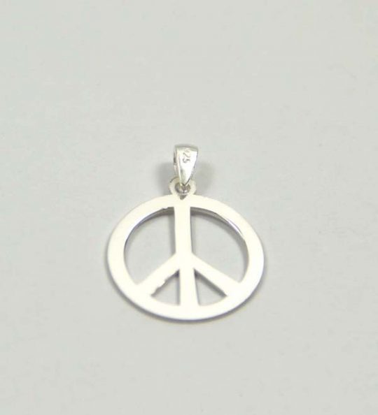 Anhänger Symbol Peace 925 Silber rhodiniert