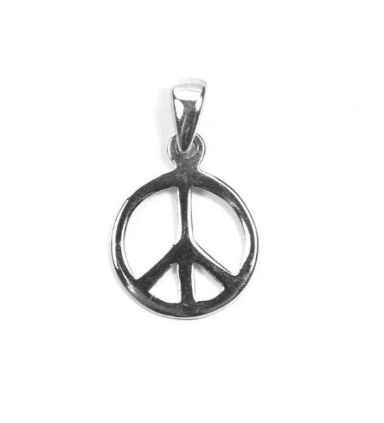 Anhänger Symbol Peace 925 Silber rhodiniert