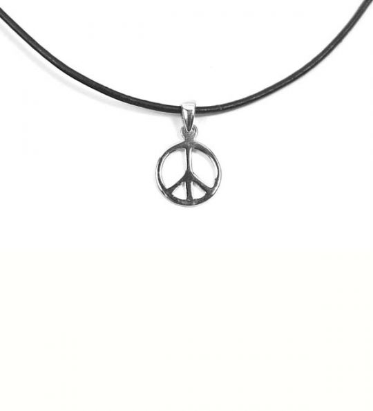 Anhänger Symbol Peace 925 Silber rhodiniert