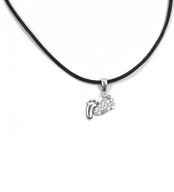 Fussabdruck Mutter & Kind Silber mit Zirkonia