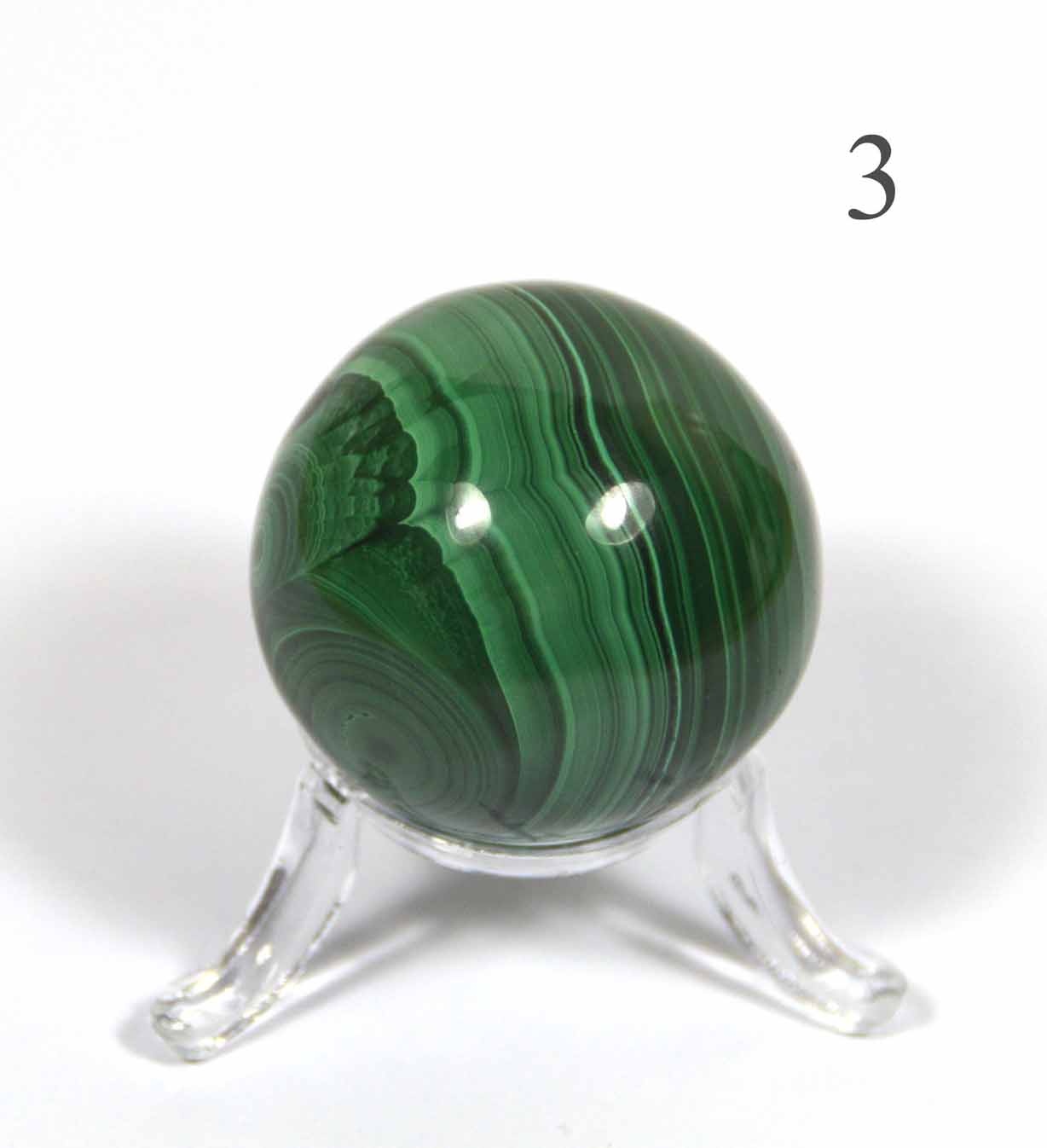 Malachit Kugel ca. 4 cm Abb. 3 schräge Draufsicht