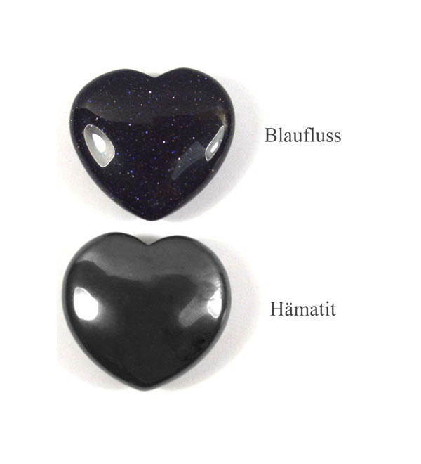Handschmeichler Herzen Blaufluss und Hämatit