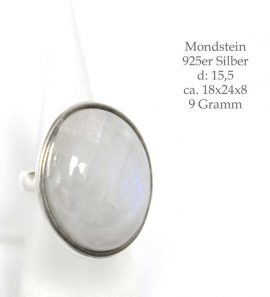 Mondstein Silberring Ringgröße 15,5