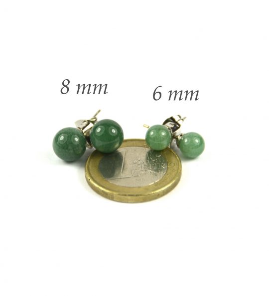 Ohrsteckerpaar mit Aventurinkugel 6 und 8 mm