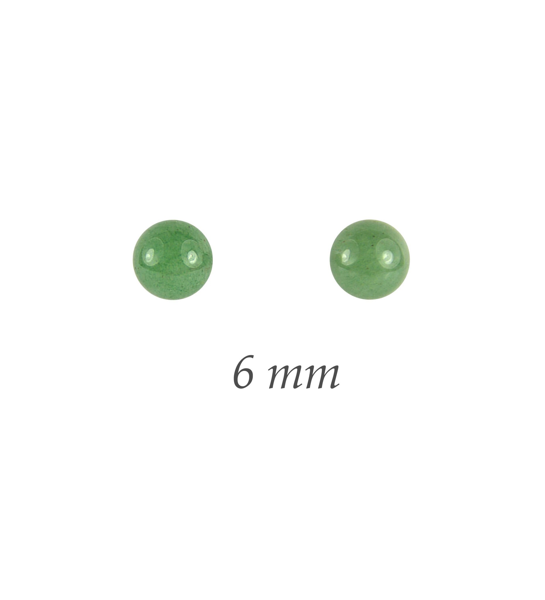 Kugel-Ohrstecker Aventurin grün 6 mm Draufsicht