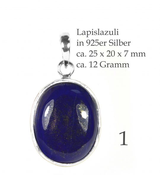 blauer Anhänger Lapislazuli in 925er Silber