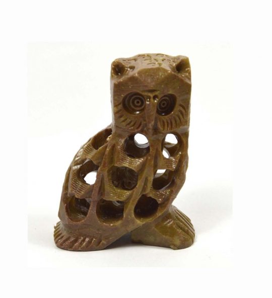 Eule Undercut 5 cm aus Speckstein.