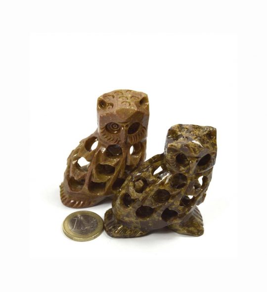 Eule Undercut 5 cm aus Speckstein.