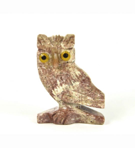 Eule auf Ast aus Speckstein ca. 3,3 cm