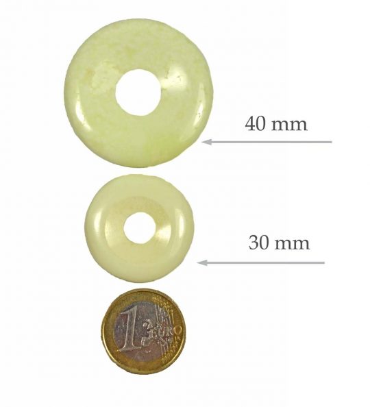 Zitronenchrysopras Donut Durchmesser ca. 3 cm Bohrung ca. 8 mm