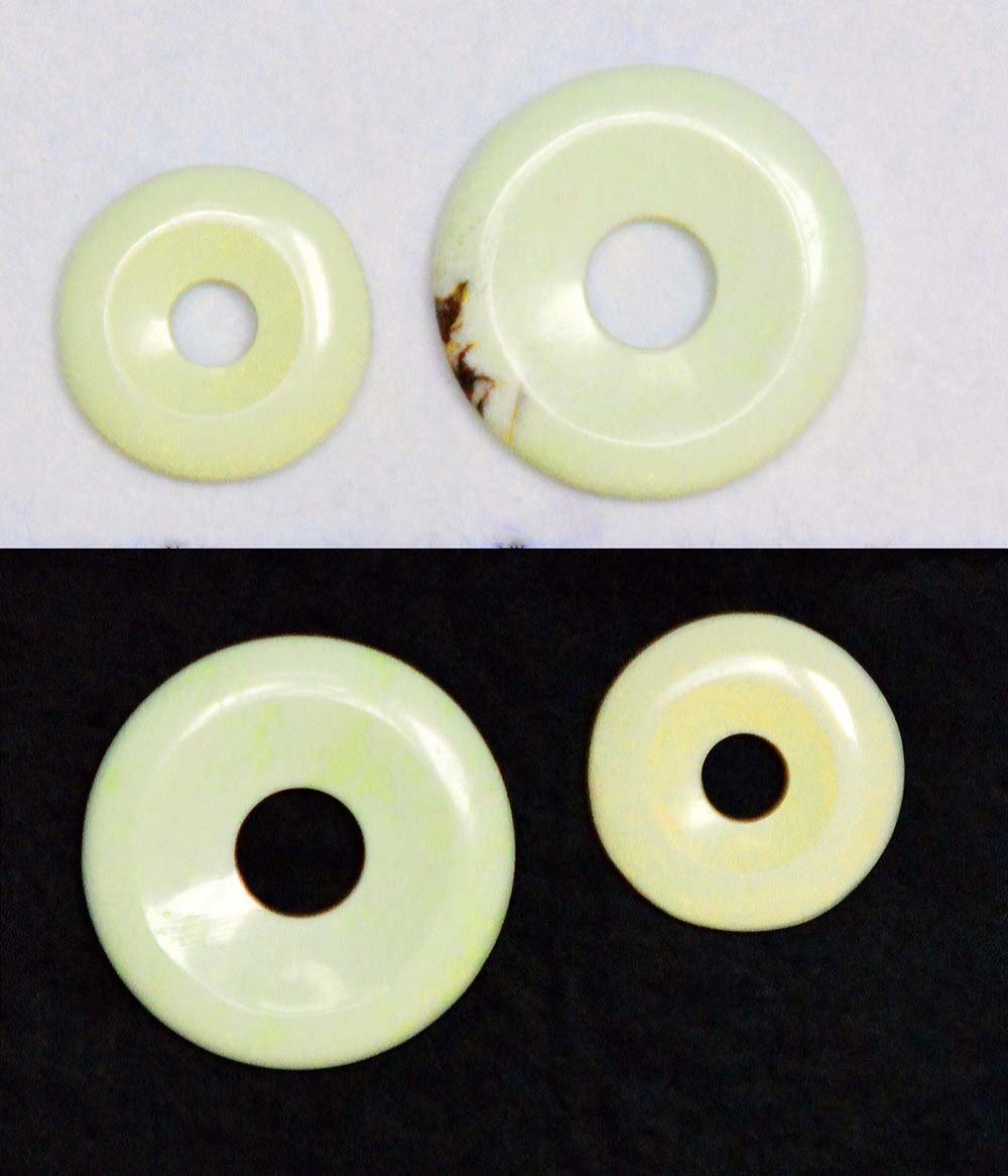 Zitronenchrysopras Donut verschiedene Größen