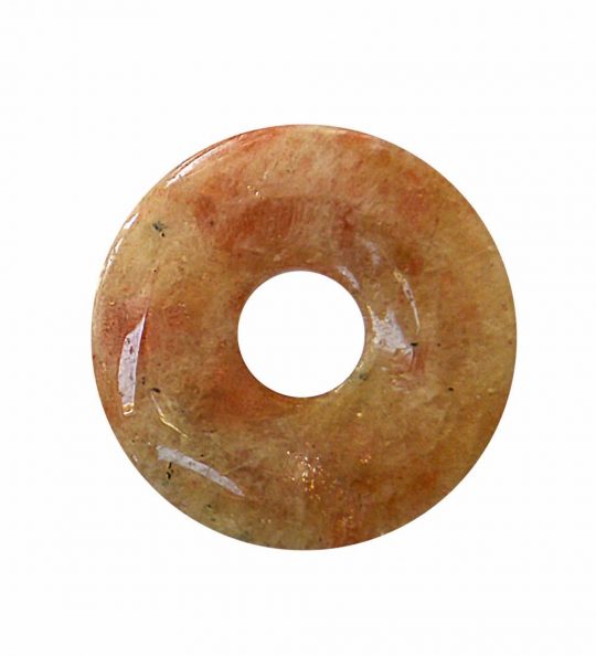 Sonnenstein Donut Durchmesser ca. 3 cm Bohrung ca. 8 mm